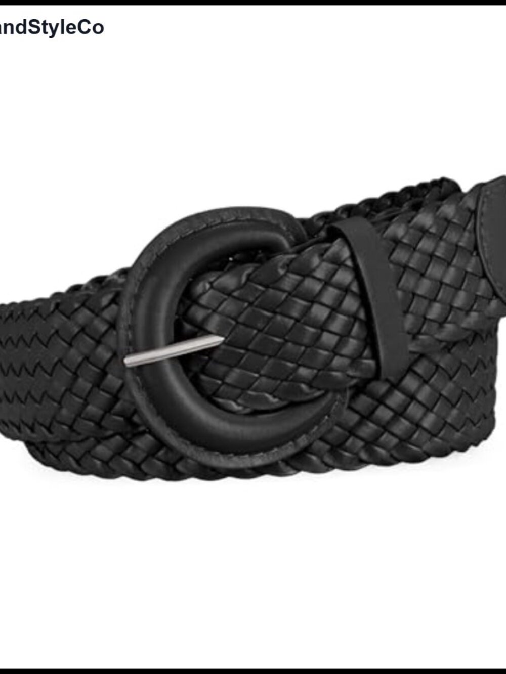 Woven Braided PU Leather Belt 1.7" No-Hole Adjustable Waist Belt